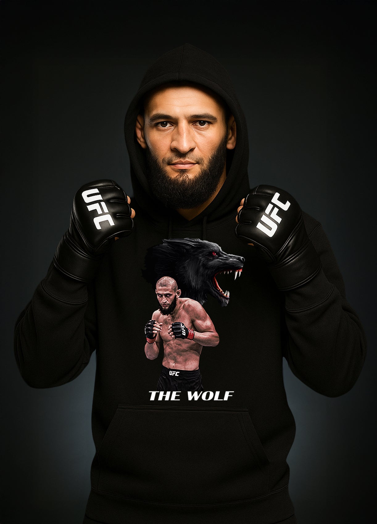 Khamzat „THE WOLF“ Chimaev Hoodie Red / Хамзат „ВЪЛКЪТ“ Чимаев Суичър Червен