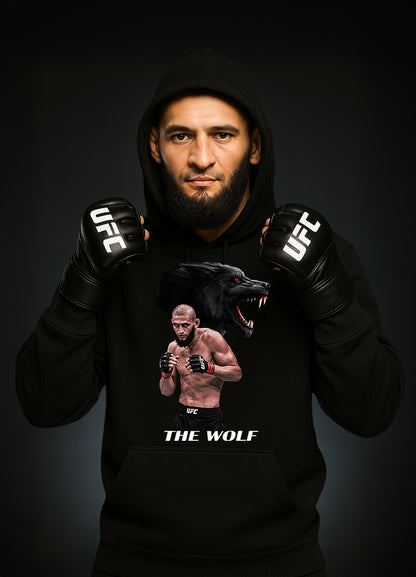 Khamzat „THE WOLF“ Chimaev Hoodie Red / Хамзат „ВЪЛКЪТ“ Чимаев Суичър Червен