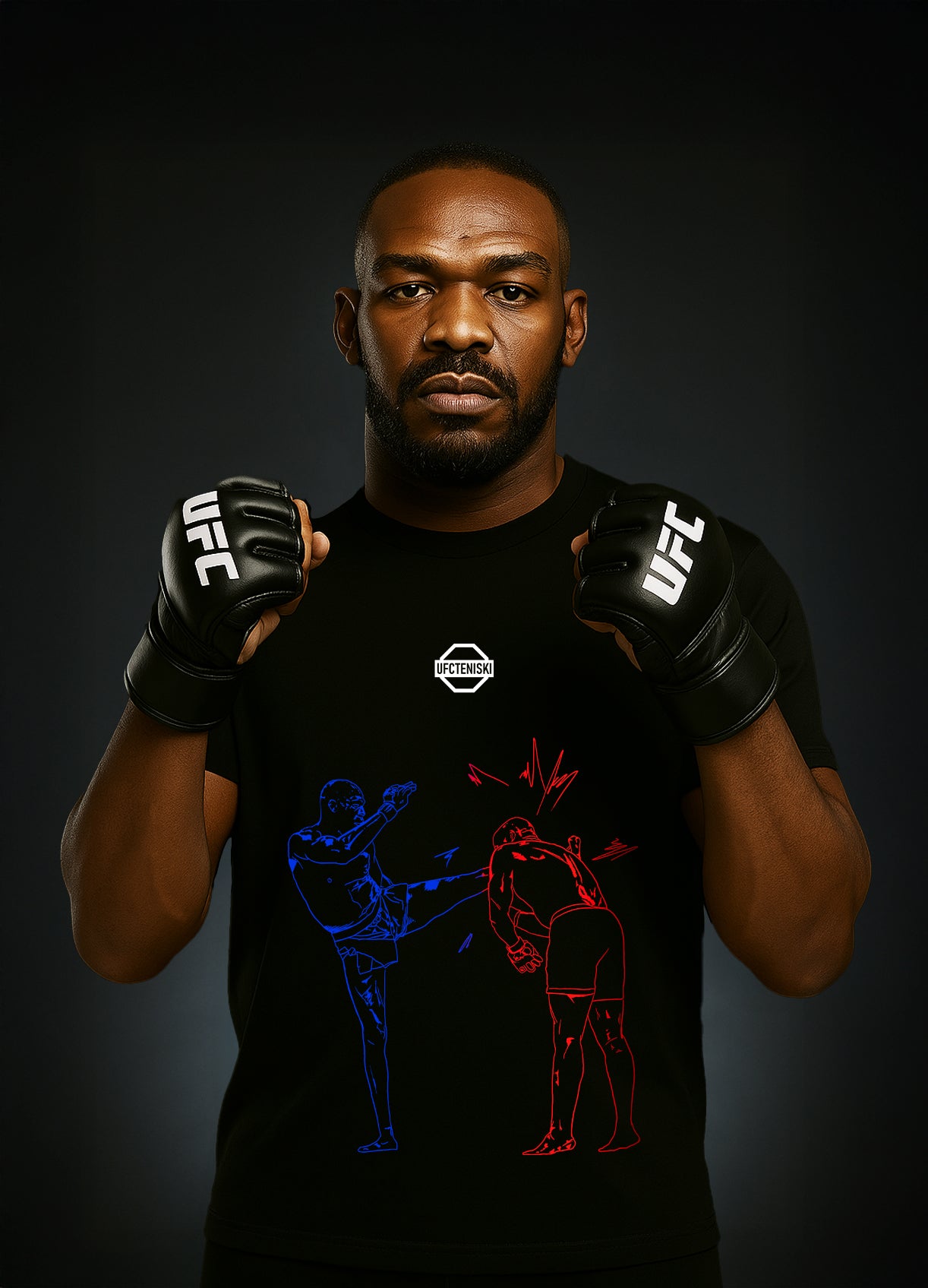 Jon „HIGH KICK“ Jones T-shirt /Black/Джон Джонс Висок Крак Тениска