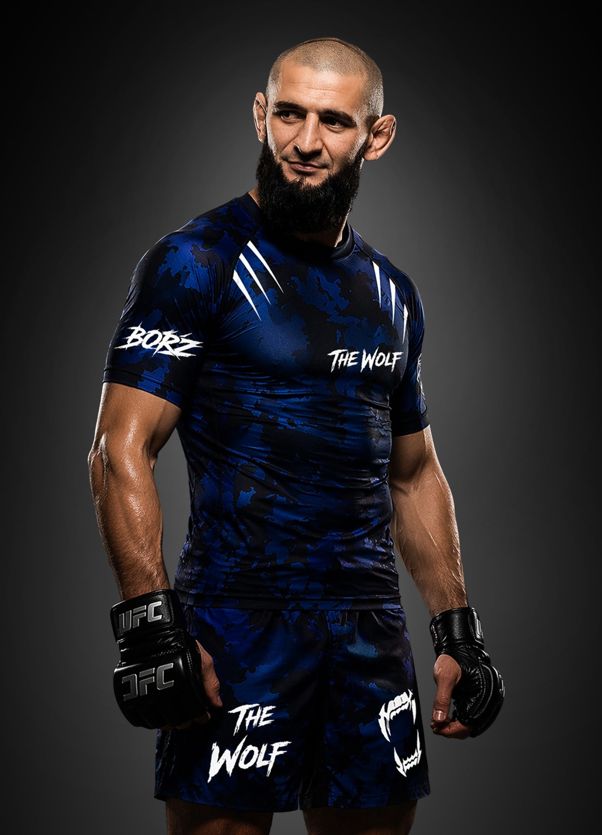 Хамзат Чимаев Рашгард Комплект - „СИНИЯТ ВЪЛК" / Khamzat Chimaev Rashguard Set – “BLUE WOLF” Edition